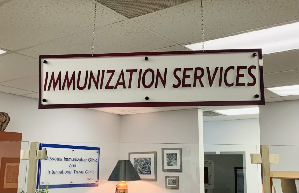 The front desk of the Immunization Clinic at Missoula Public Health.