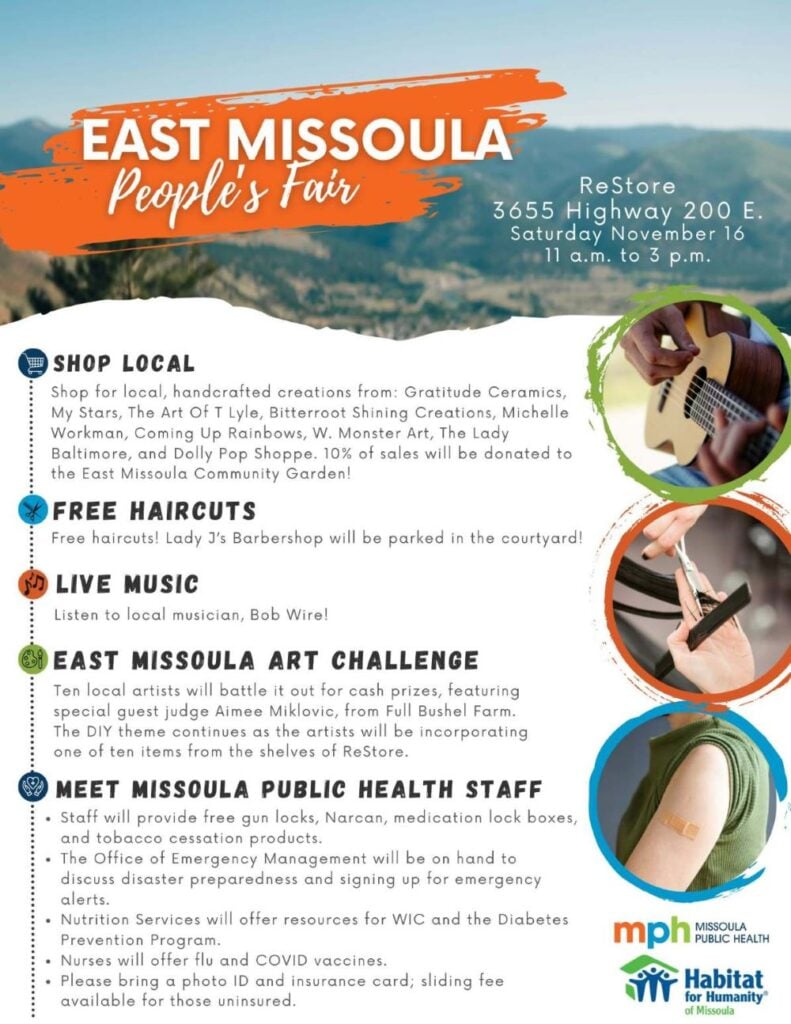 Graphic about the East Missoula People's Fair on Nov. 16.