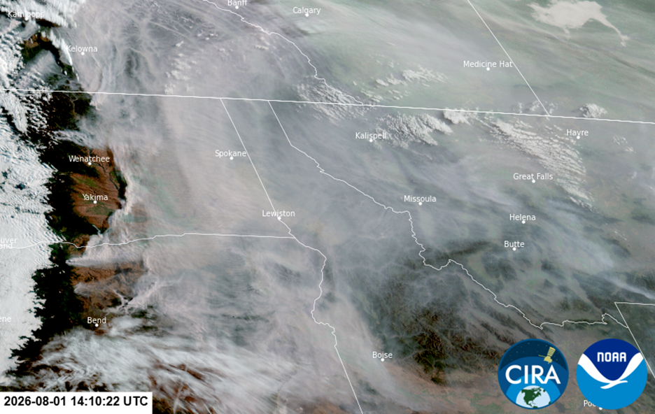 Satellite imagery of northwestern US.